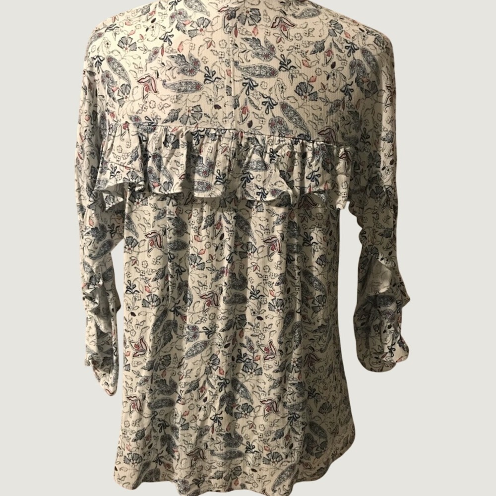 Lauren Conrad NWT floral ruffle sleeve Blouse. Sz Xs. Cottagecore - Picture 4 of 9